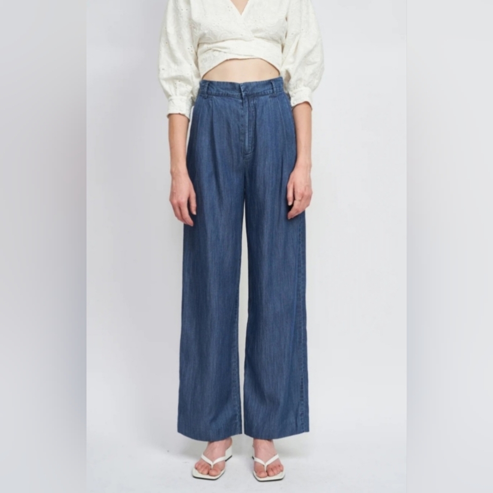 NWT En Saison Xiana Denim Wide Leg Trouser
